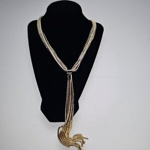 NWT I.N.C. International Concepts Multi-Chain Tassel Long Lariat Necklace 28"